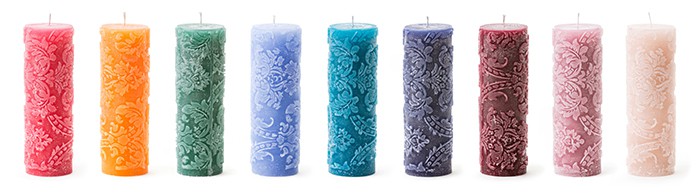 candles in many colors