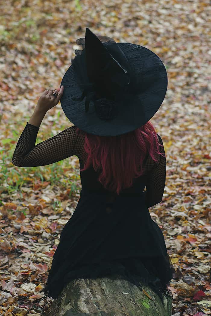 Witch Names - Woman in Black Hat in Forest