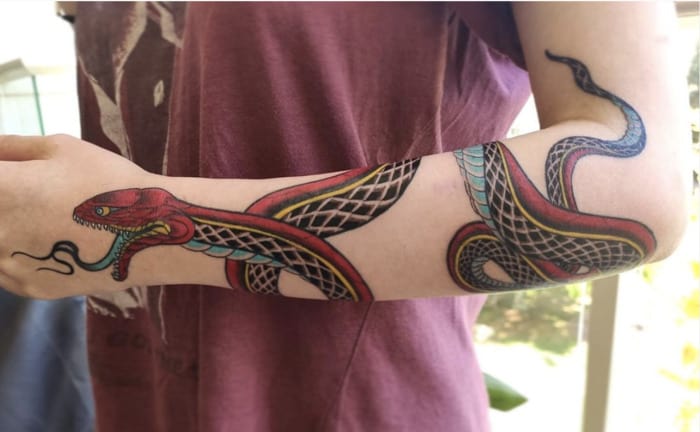 Snake Tattoos - red and black