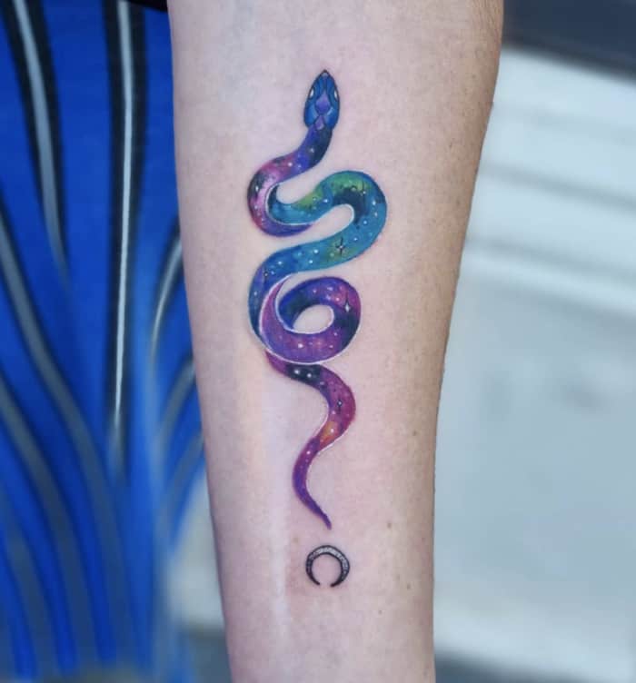 Snake Tattoos - galaxy stars