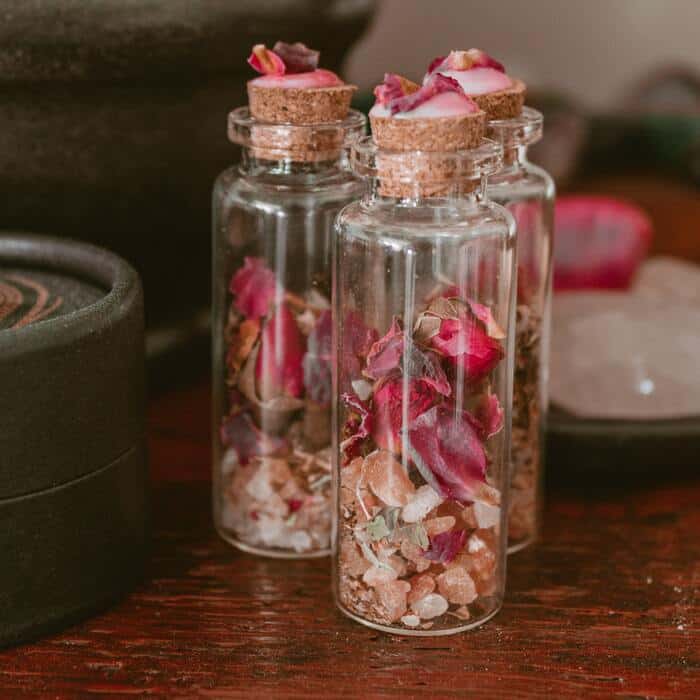 Love Spells - jar with rose petals