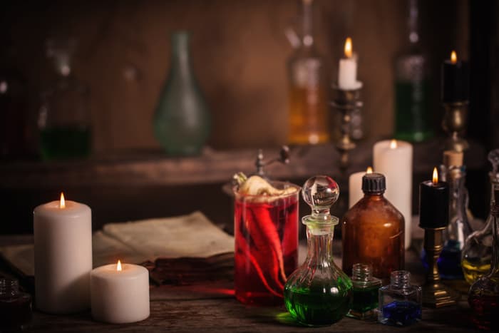 Love Spells - magic potion and candles