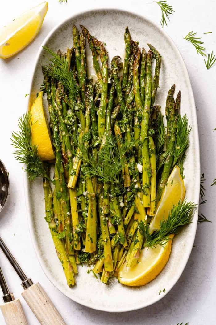 Beltane Recipes and Foods - Roasted Asparagus with Lemon