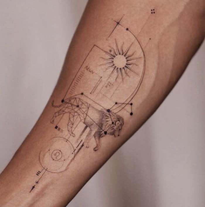Strong Leo Tattoo Ideas Full of Romance + Drama - tattooglee | Leo tattoos,  Leo zodiac tattoos, Small leo tattoo