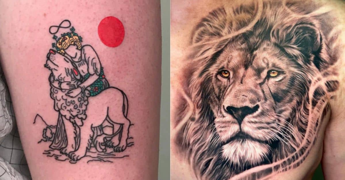 Zodiac sign lion tattoo idea | TattoosAI