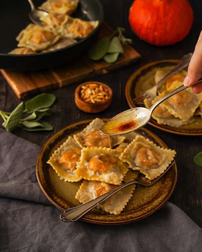 Mabon Recipes for the Fall Equinox - Pumpkin Ravioli with Browned Butter
