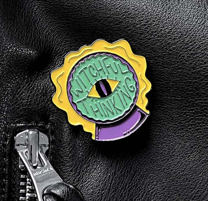Gifts for Witches - Witchful Thinking Pun Pin