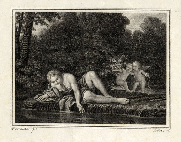 Narcissus and Echo Myth - Friedrich John after Marco Antonio 
