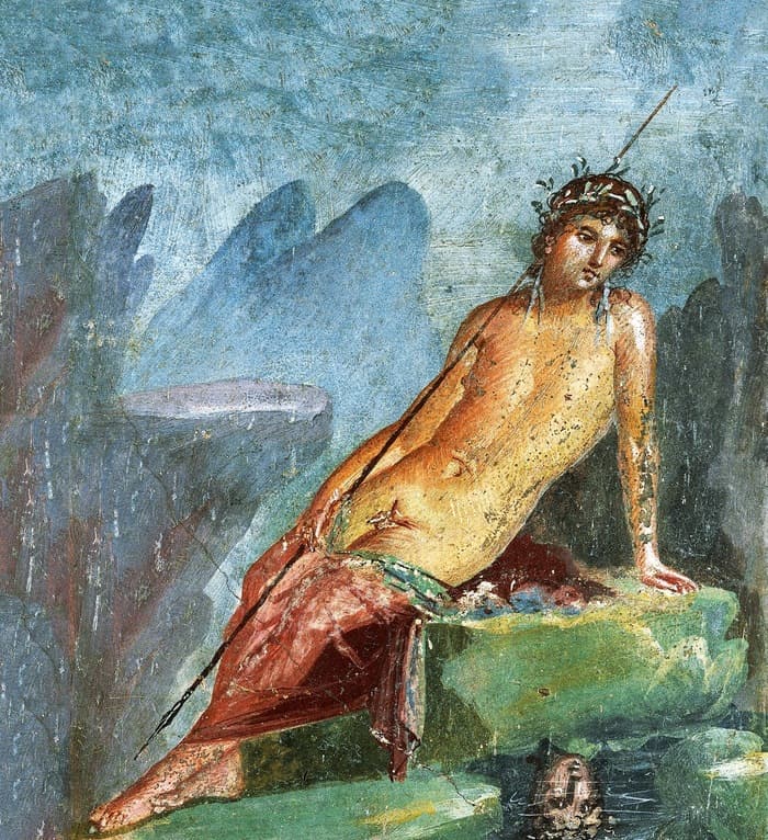 Narcissus and Echo Myth - Pompeii Fresco