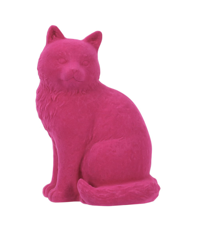 Pink Flocked Cat Decor from Michaels