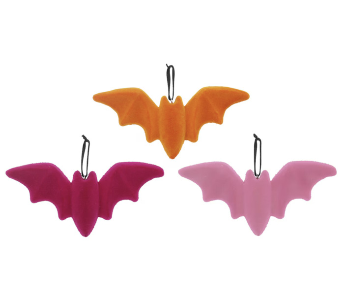 Flocked Bats in Orange and Pink from Michaels