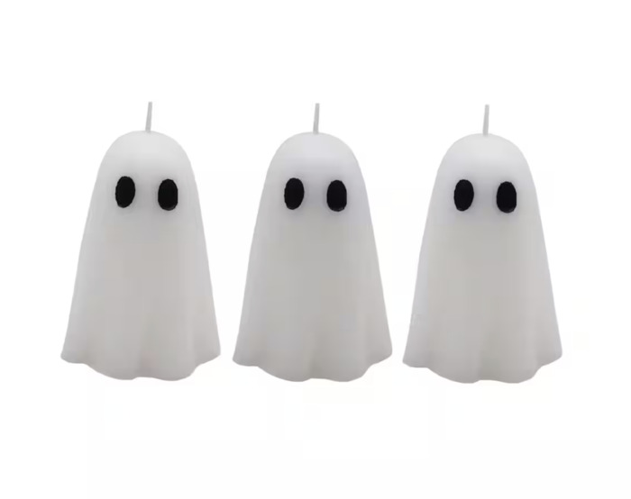 Three Ghost Candles from Michaels
